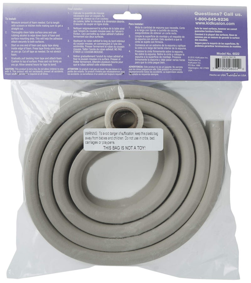 KidKusion Jumbo Edge Cushion | 6Ft | Taupe | Made in USA | Child Safety Edge Guard  Babyproof Furniture Bumper - Image 4